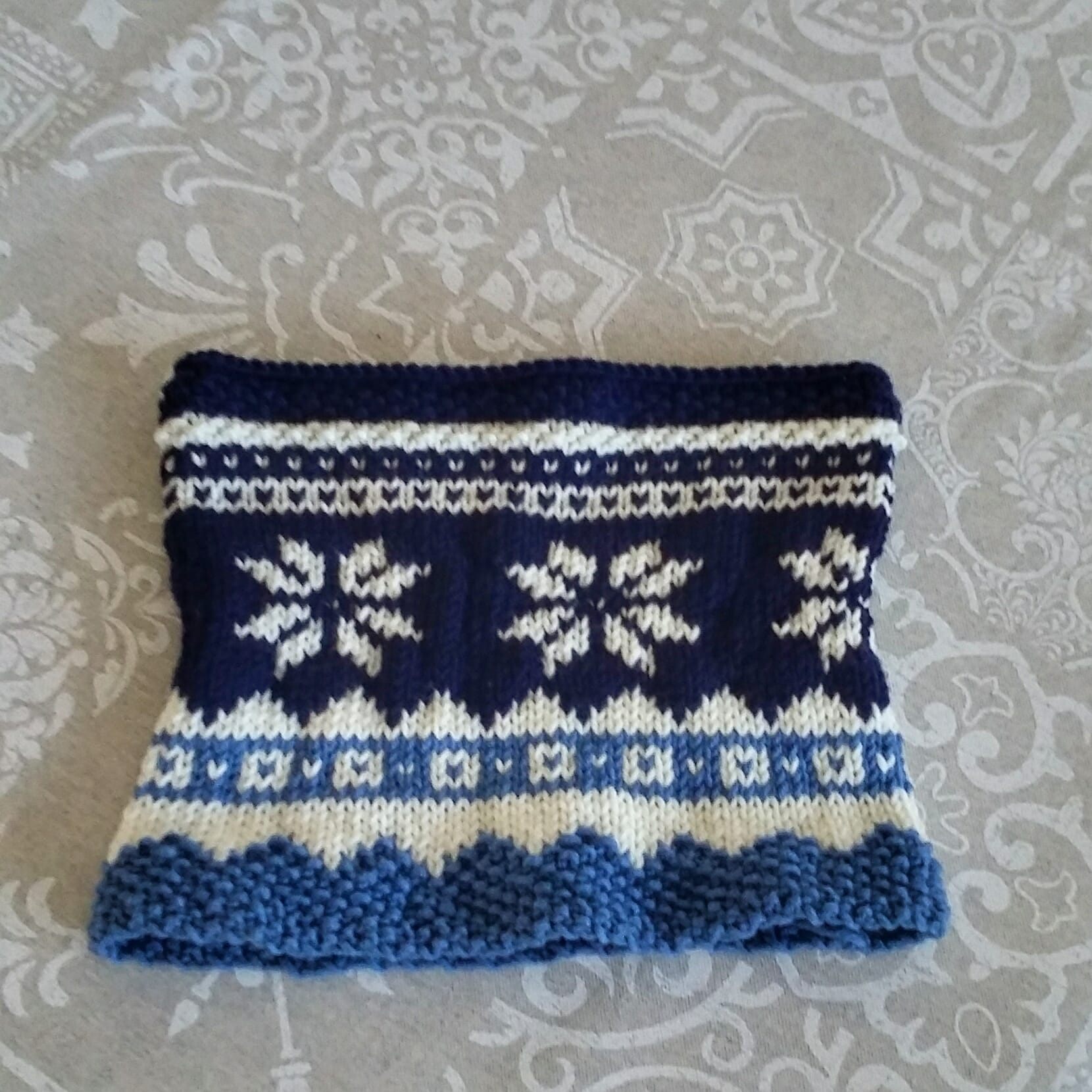 Knitted Cowl With Snowflakes Free Pattern Fromanna Shands